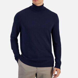 Alfani Mens Merino Wool Blend Turtleneck Sweater Neo Navy Size XL